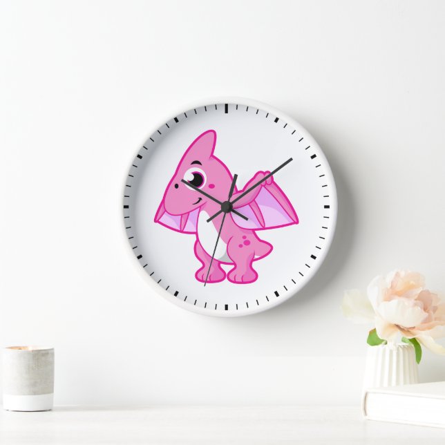 Cute Illustration Of A Pterodactyl. Clock (Home)