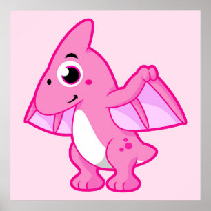 Cute Illustration Of A Pterodactyl. Poster