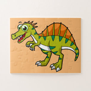 Cute Illustration Of A Smiling Spinosaurus. Jigsaw Puzzle