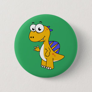Cute Illustration Of A Spinosaurus. 2 6 Cm Round Badge