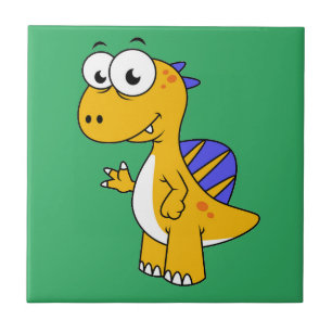 Cute Illustration Of A Spinosaurus. 2 Ceramic Tile