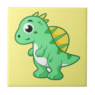 Cute Illustration Of A Spinosaurus. Ceramic Tile