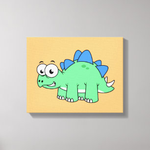 Cute Illustration Of A Stegosaurus. 2 Canvas Print