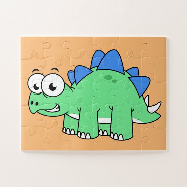 Cute Illustration Of A Stegosaurus. 2 Jigsaw Puzzle (Horizontal)