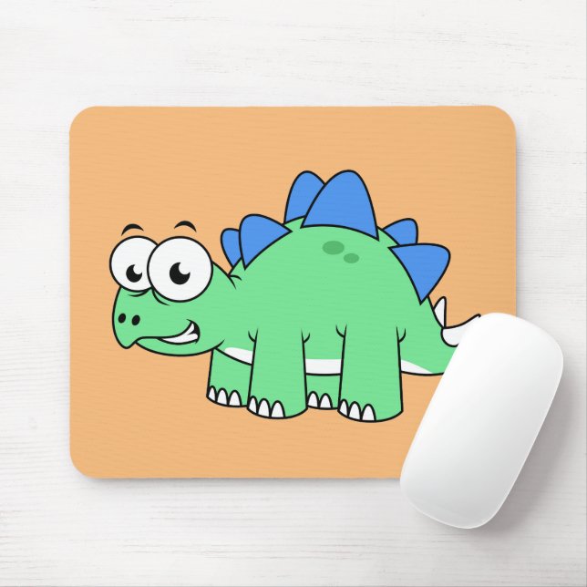 Cute Illustration Of A Stegosaurus. 2 Mouse Pad (With Mouse)