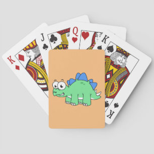 Cute Illustration Of A Stegosaurus. 2 Playing Cards