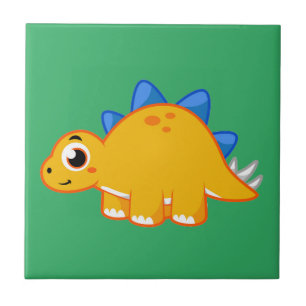 Cute Illustration Of A Stegosaurus. Ceramic Tile