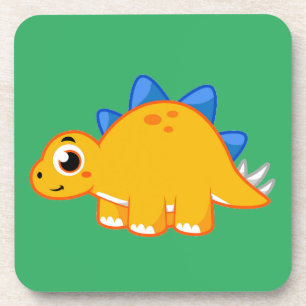 Cute Illustration Of A Stegosaurus. Coaster