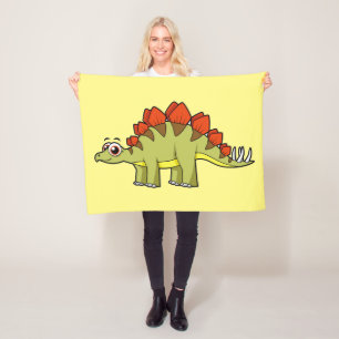 Cute Illustration Of A Stegosaurus Dinosaur. Fleece Blanket