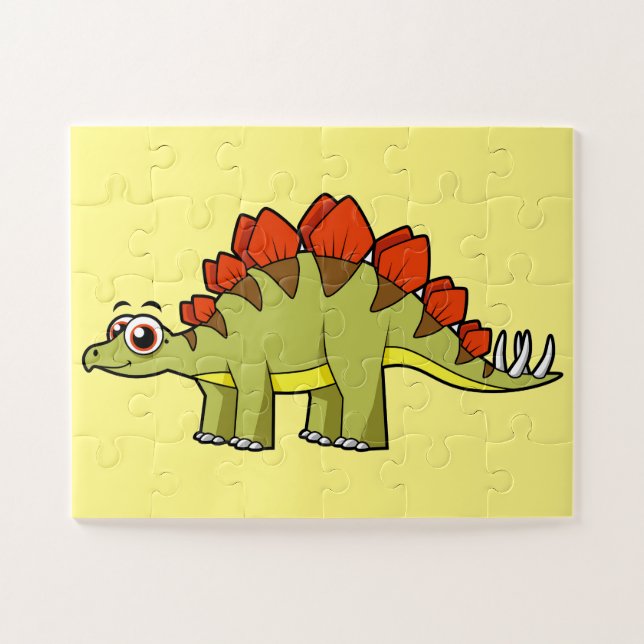 Cute Illustration Of A Stegosaurus Dinosaur. Jigsaw Puzzle (Horizontal)