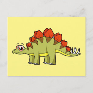 Cute Illustration Of A Stegosaurus Dinosaur. Postcard