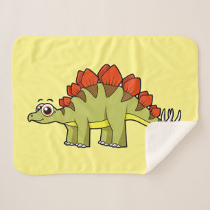 Cute Illustration Of A Stegosaurus Dinosaur. Sherpa Blanket