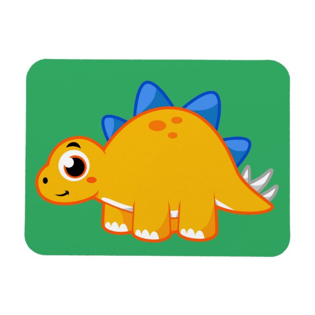 Cute Illustration Of A Stegosaurus. Magnet (Horizontal)