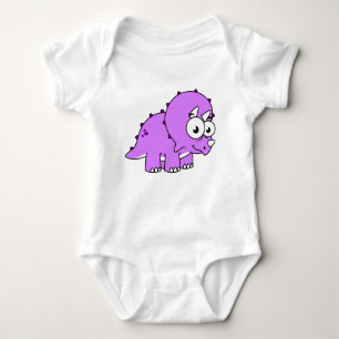 Cute Illustration Of A Triceratops. Baby Bodysuit