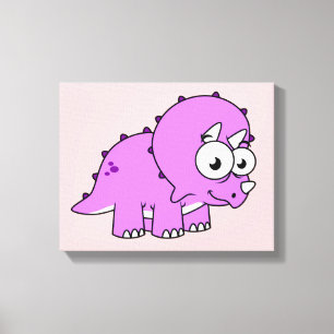 Cute Illustration Of A Triceratops. Canvas Print