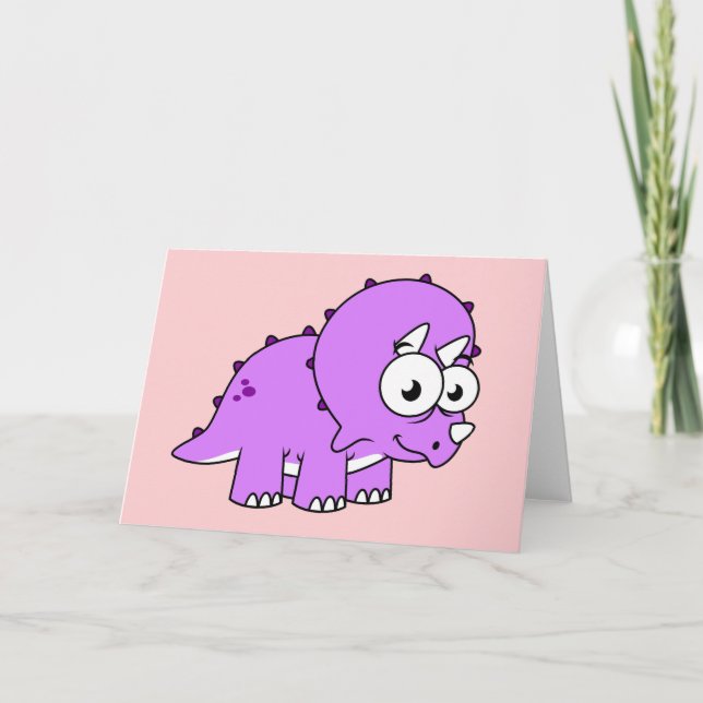 Cute Illustration Of A Triceratops. Card (Front)