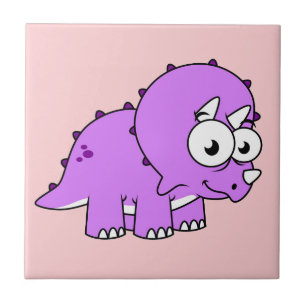 Cute Illustration Of A Triceratops. Ceramic Tile