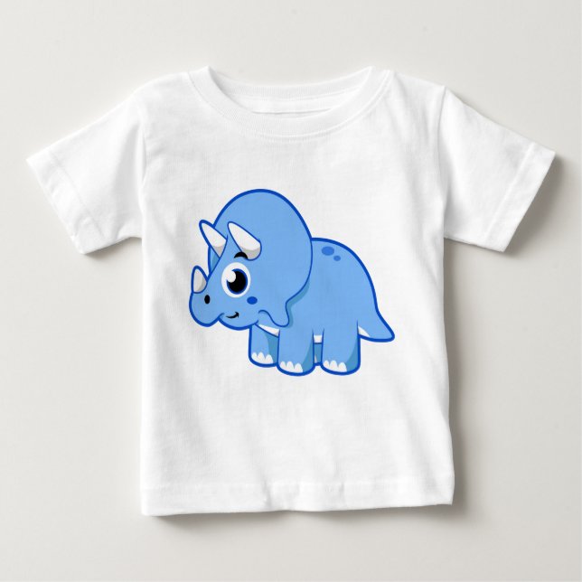 Cute Illustration Of A Triceratops Dinosaur. Baby T-Shirt (Front)