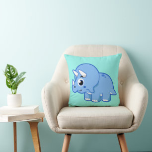Cute Illustration Of A Triceratops Dinosaur. Cushion