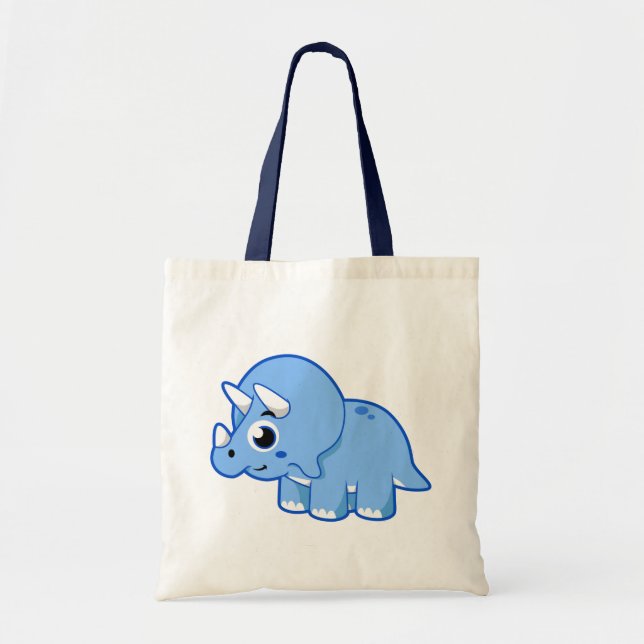 Cute Illustration Of A Triceratops Dinosaur. Tote Bag (Front)