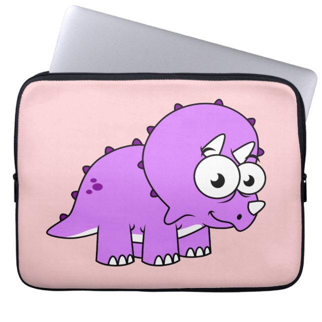 Cute Illustration Of A Triceratops. Laptop Sleeve (Front)