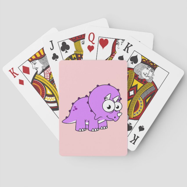 Cute Illustration Of A Triceratops. Playing Cards (Back)