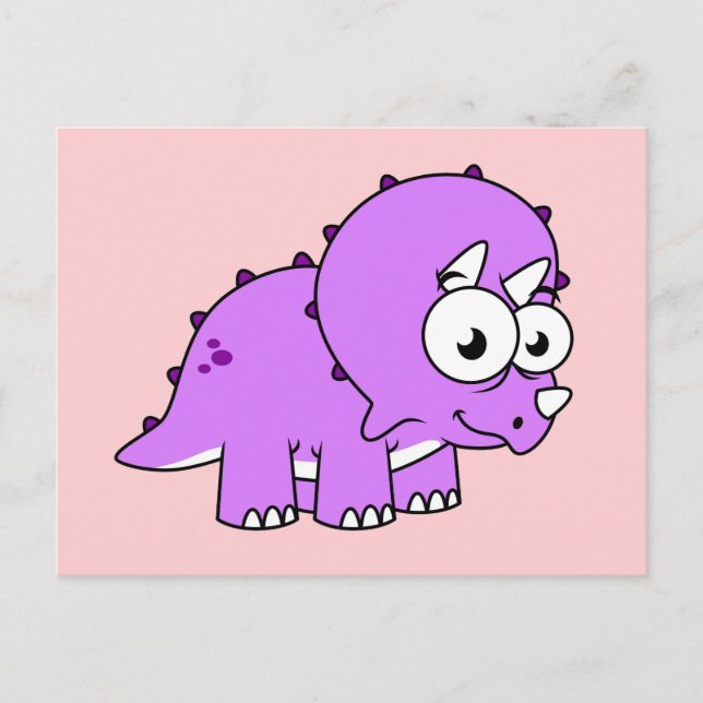 Cute Illustration Of A Triceratops. Postcard (Front)