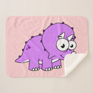Cute Illustration Of A Triceratops. Sherpa Blanket