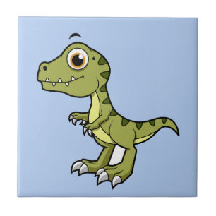 Cute Illustration Of A Tyrannosaurus Rex. Ceramic Tile