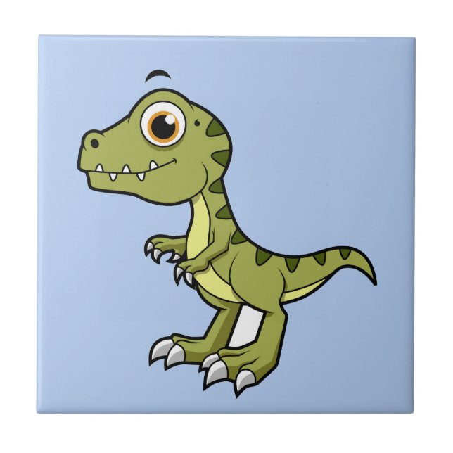 Cute Illustration Of A Tyrannosaurus Rex. Ceramic Tile (Front)