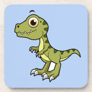 Cute Illustration Of A Tyrannosaurus Rex. Coaster