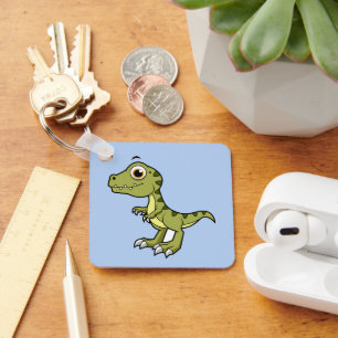 Cute Illustration Of A Tyrannosaurus Rex. Key Ring