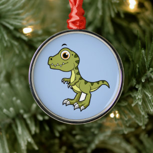 Cute Illustration Of A Tyrannosaurus Rex. Metal Ornament