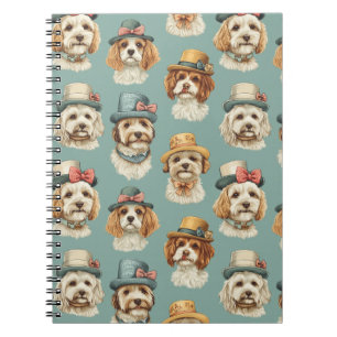 Cute illustration of Dogs in Hats Notebook