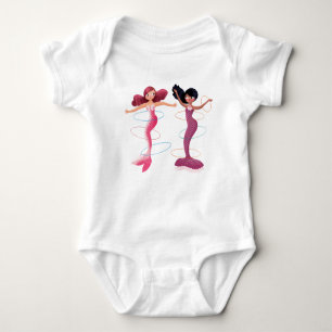 Cute illustration of mermaids' day on the Beach Baby Bodysuit