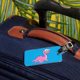 Cute Illustration Of The Loch Ness Monster. Luggage Tag