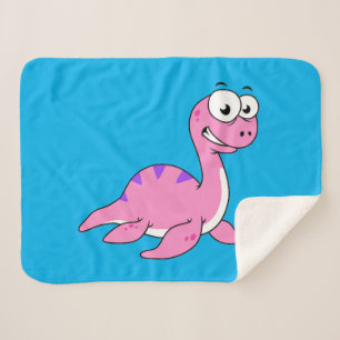 Cute Illustration Of The Loch Ness Monster. Sherpa Blanket