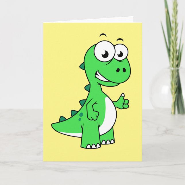 Cute Illustration Of Tyrannosaurus Rex. 2 Card (Front)
