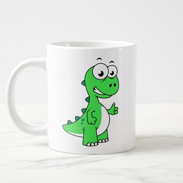 Cute Illustration Of Tyrannosaurus Rex. 2 Large Coffee Mug (Left)