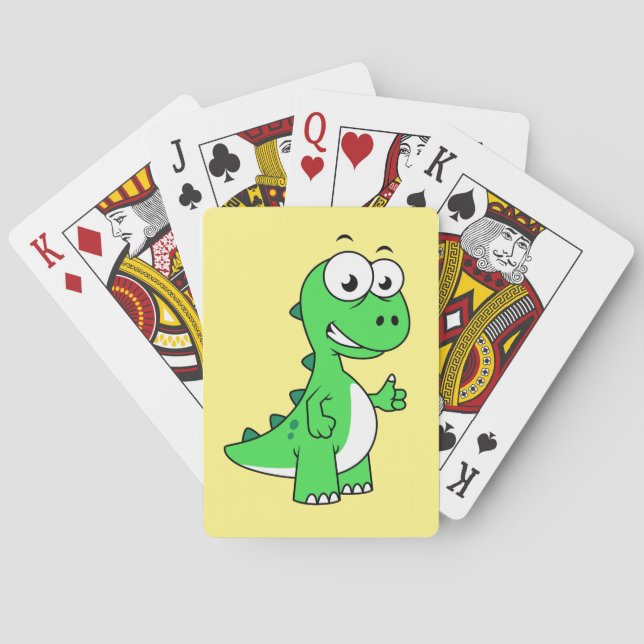 Cute Illustration Of Tyrannosaurus Rex. 2 Playing Cards (Back)