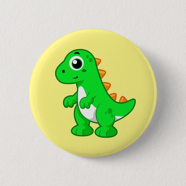Cute Illustration Of Tyrannosaurus Rex. 6 Cm Round Badge (Front)