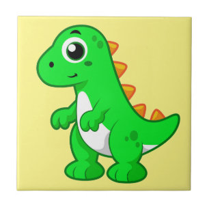 Cute Illustration Of Tyrannosaurus Rex. Ceramic Tile