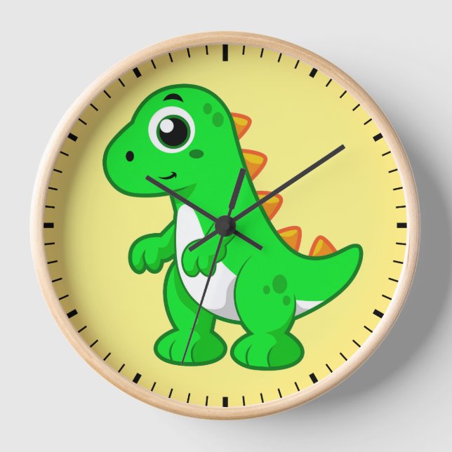 Cute Illustration Of Tyrannosaurus Rex. Clock (Front)