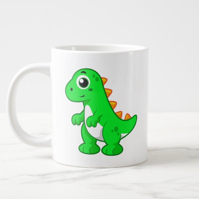 Cute Illustration Of Tyrannosaurus Rex. Large Coffee Mug (Left)