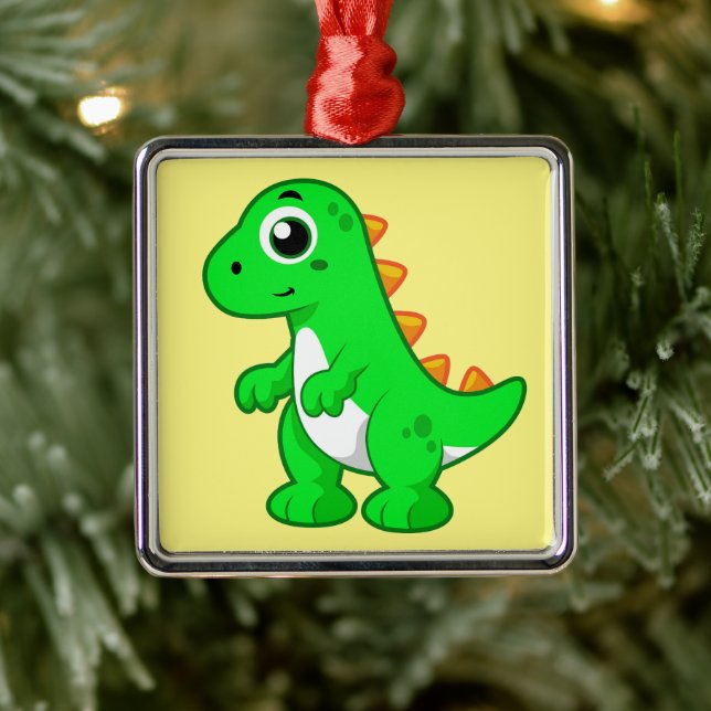 Cute Illustration Of Tyrannosaurus Rex. Metal Ornament (Tree)