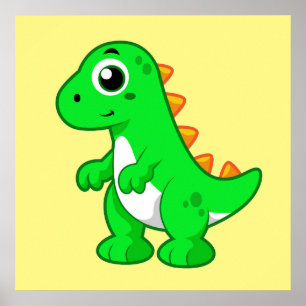 Cute Illustration Of Tyrannosaurus Rex. Poster