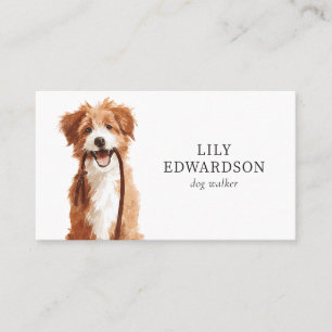 Cute Illustration Pet Sitter Dog Walker Socials Business Card