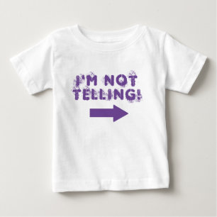 Cute "I'm Not Telling!"  Quote with Arrow Baby T-Shirt