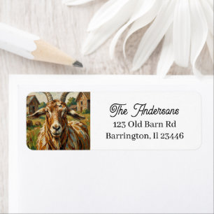 Cute Impastos Farm Animal Goat   Return Address Label