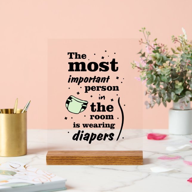 Cute important baby unisex nursery acrylic sign (Wedding)
